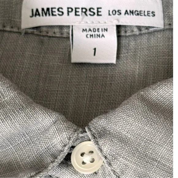 James Perse Linen Long Sleeves Button-Up Mini-Shirt Dress Sz 1 (S} - Picture 8 of 10